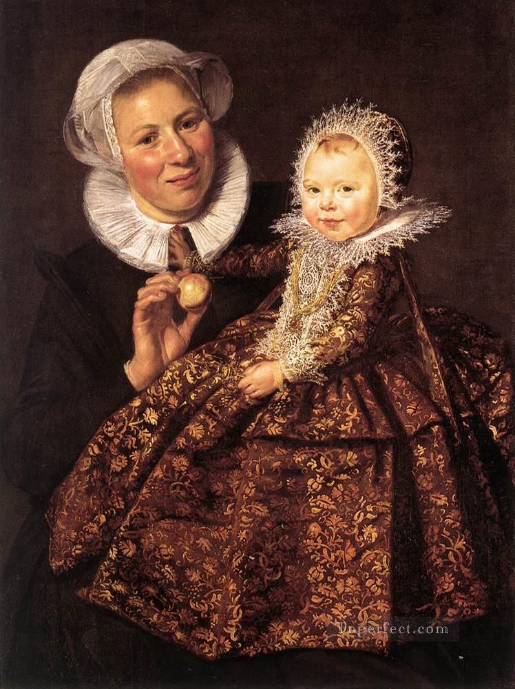 カタリーナ・ホーフトと看護師の肖像画 オランダ黄金時代のフランス・ハルス油絵
